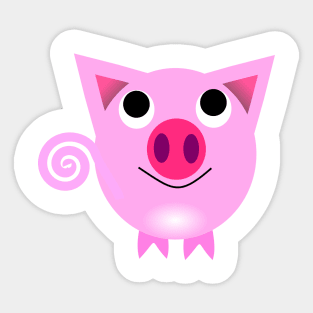 Pink Artwork Pig Sticker